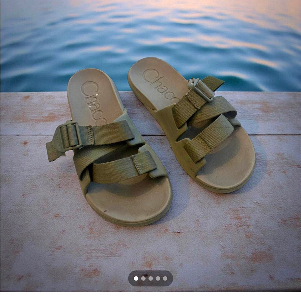 Chaco Women's Olive Slide Sandals with Adjustable Straps Size 8